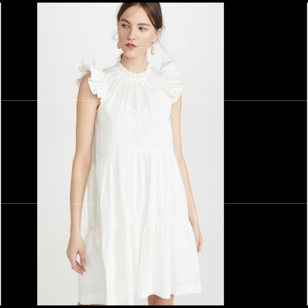 White ruffles tier dress